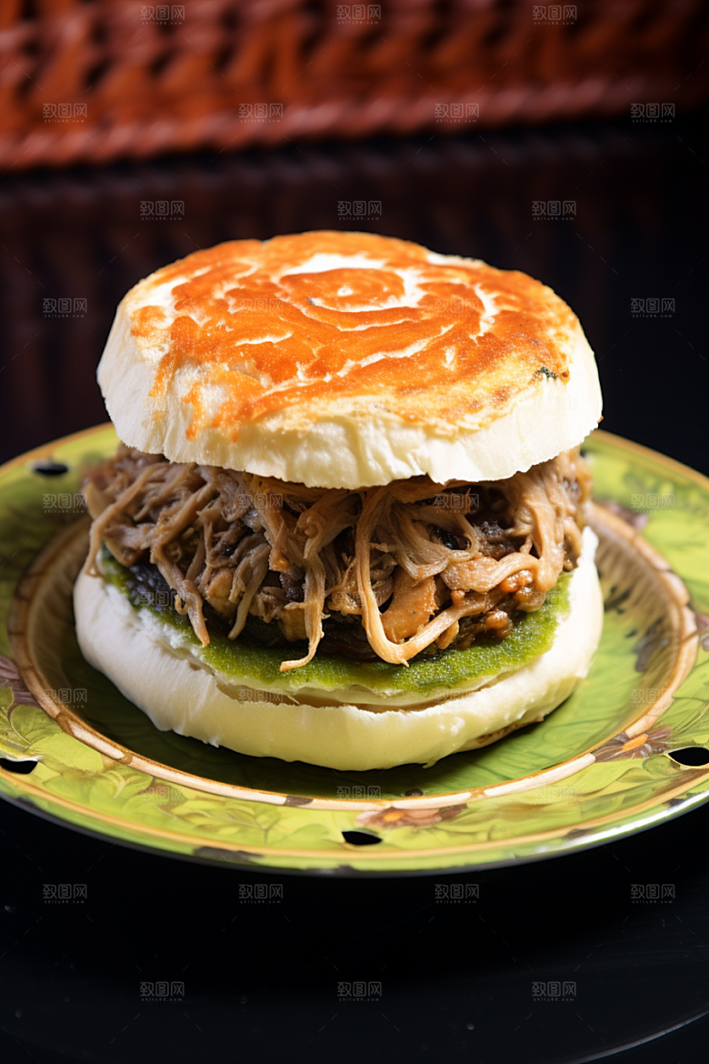 陕西肉夹馍美味美食摄影图