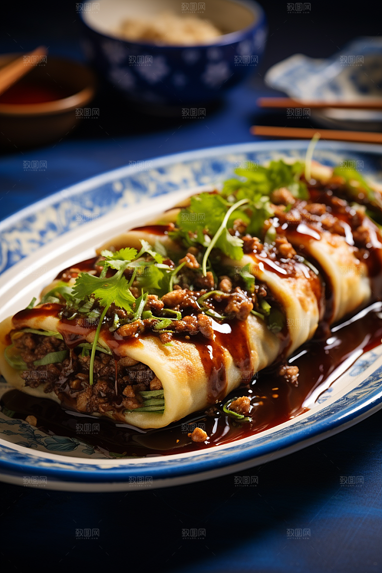 陕西肉夹馍美食高清摄影图