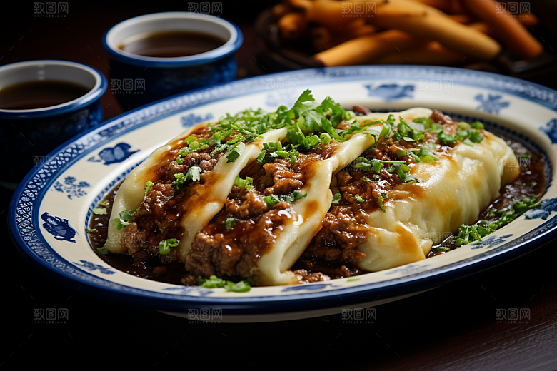 陕西肉夹馍碳水美味摄影图