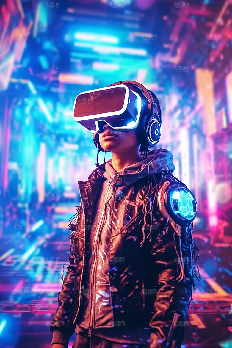 赛博VR眼镜头戴式眼镜时尚素材