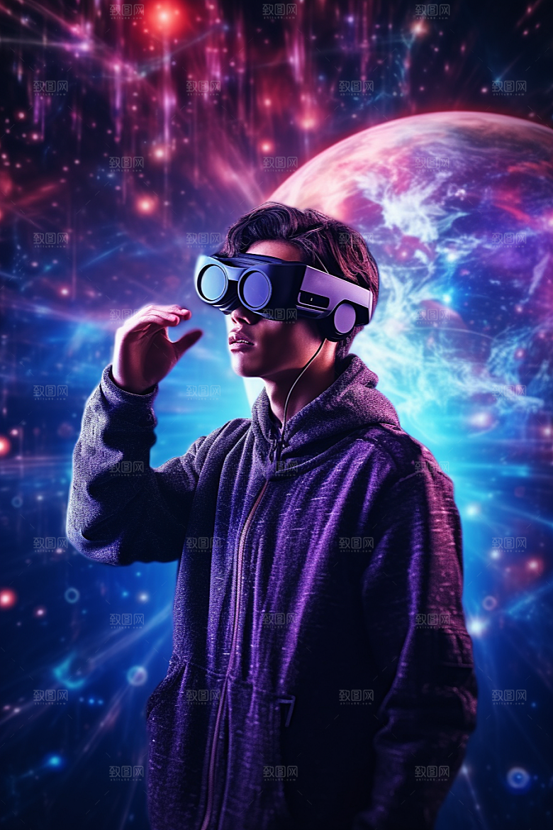 赛博VR眼镜头戴式眼镜赛博朋克素材