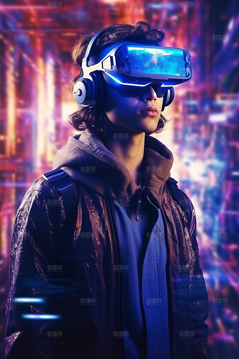 赛博VR眼镜科技时尚素材