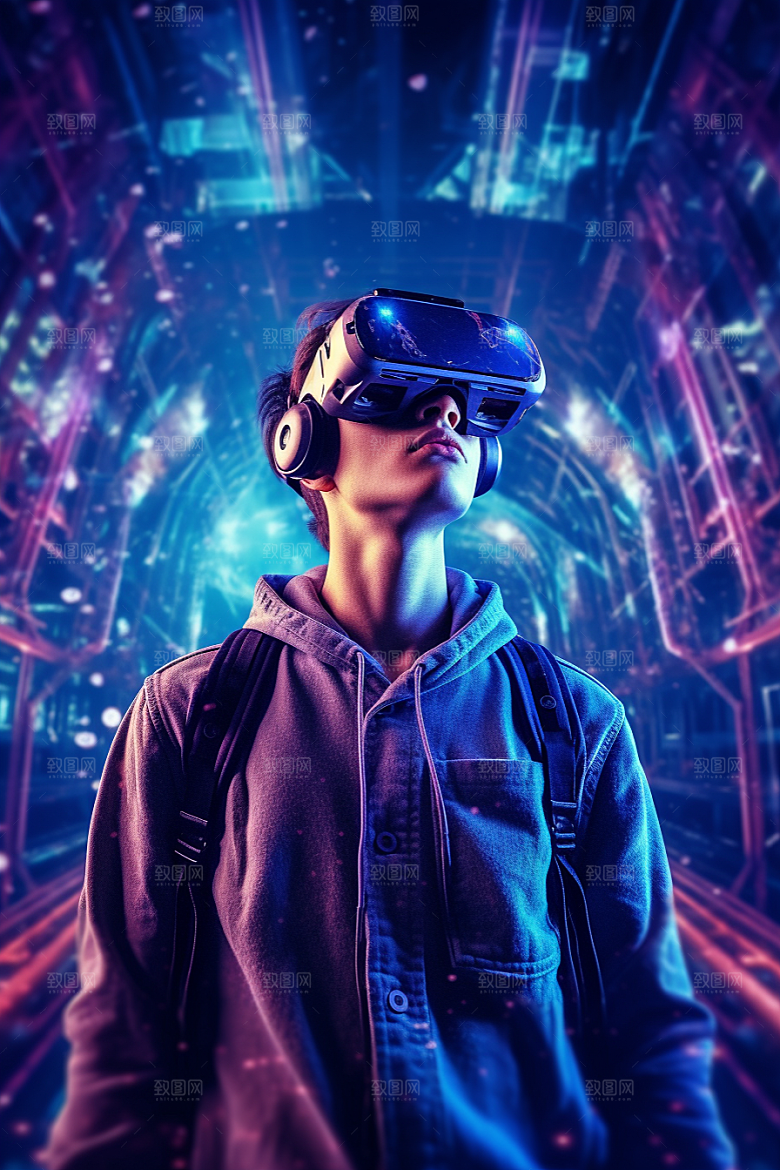 赛博VR眼镜光效赛博朋克素材