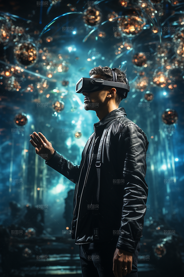 赛博VR眼镜时尚科技素材