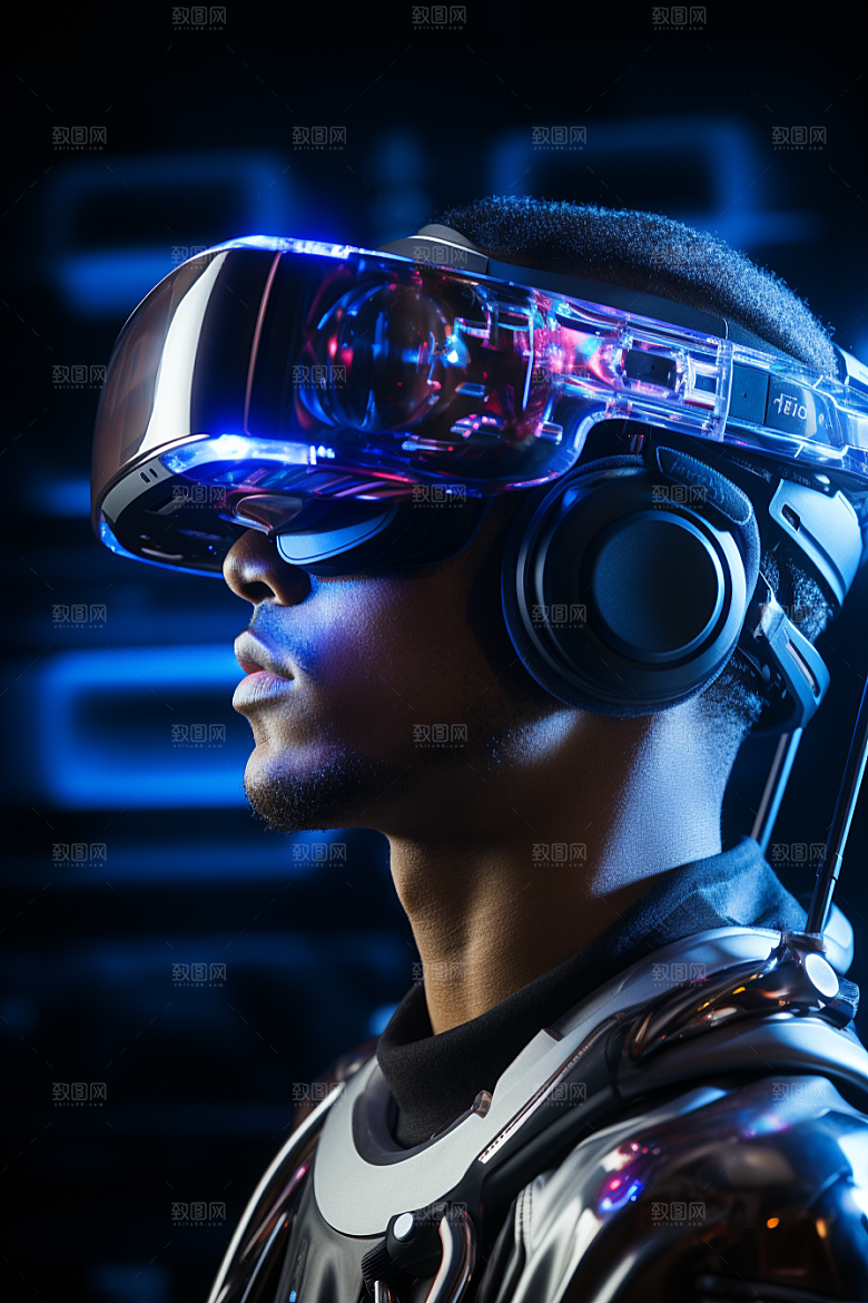 赛博VR眼镜信息技术头戴式眼镜素材