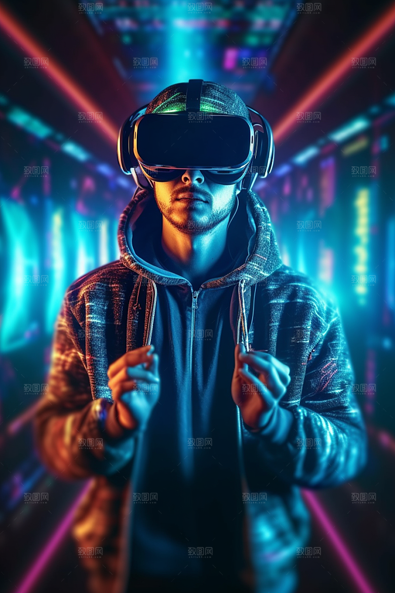 赛博VR眼镜光效高清素材