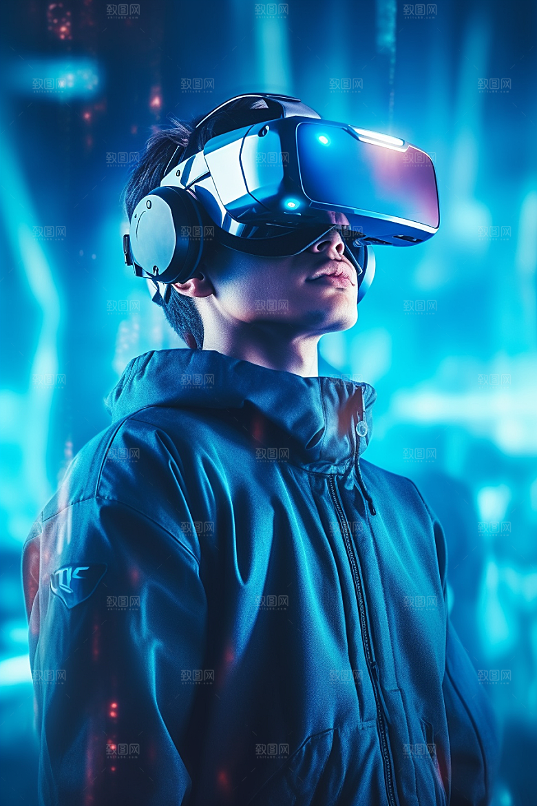 赛博VR眼镜光效科技素材