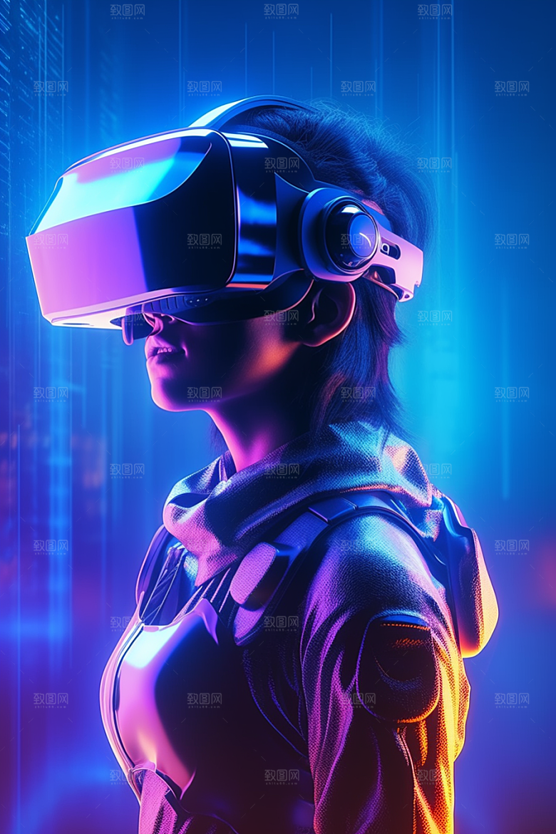 赛博VR眼镜信息技术赛博朋克素材