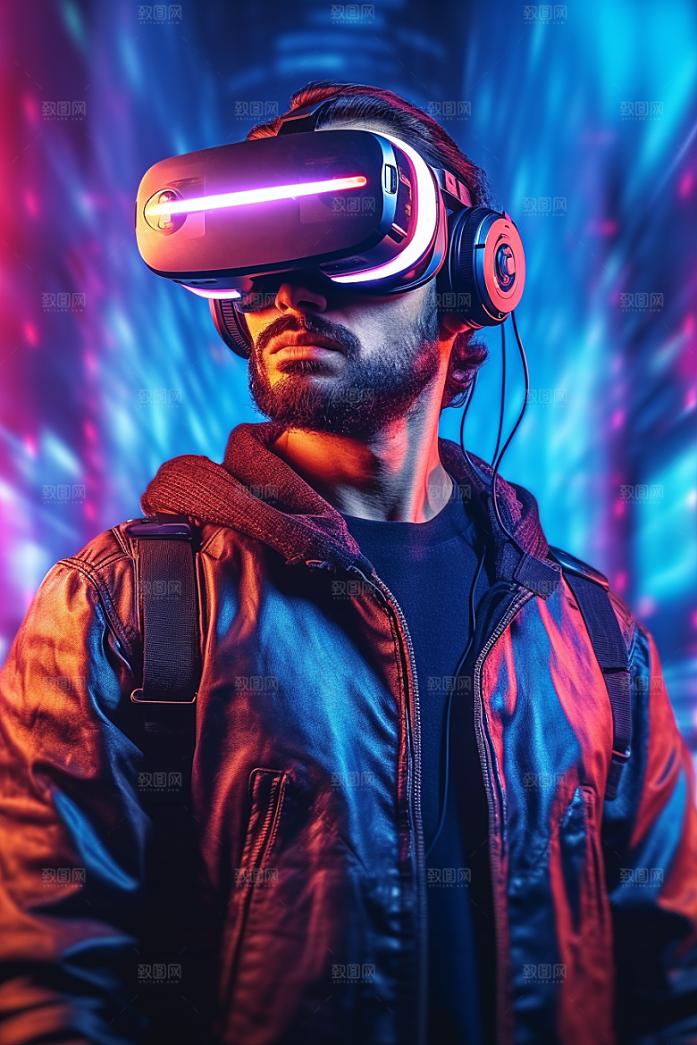 赛博VR眼镜信息技术夜之城素材
