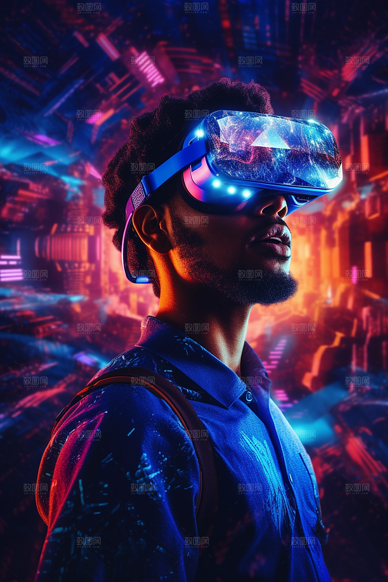 赛博VR眼镜光效高清素材