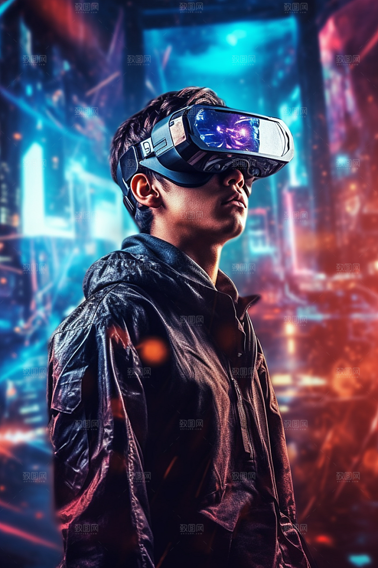 赛博VR眼镜时尚未来素材