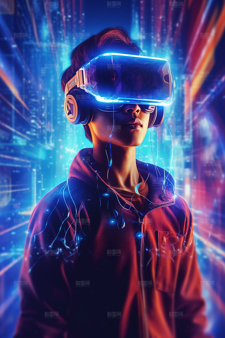 赛博VR眼镜未来科技素材