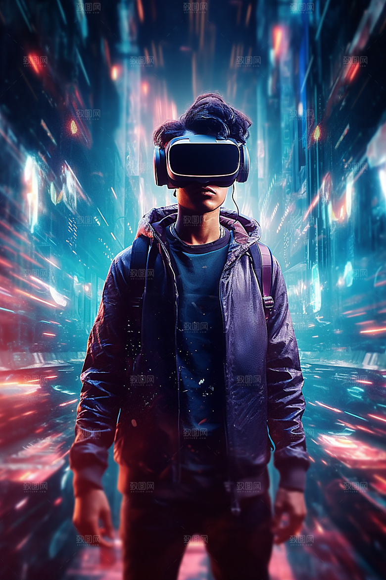 赛博VR眼镜信息技术光效素材