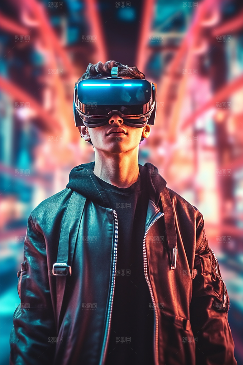 赛博VR眼镜信息技术时尚素材