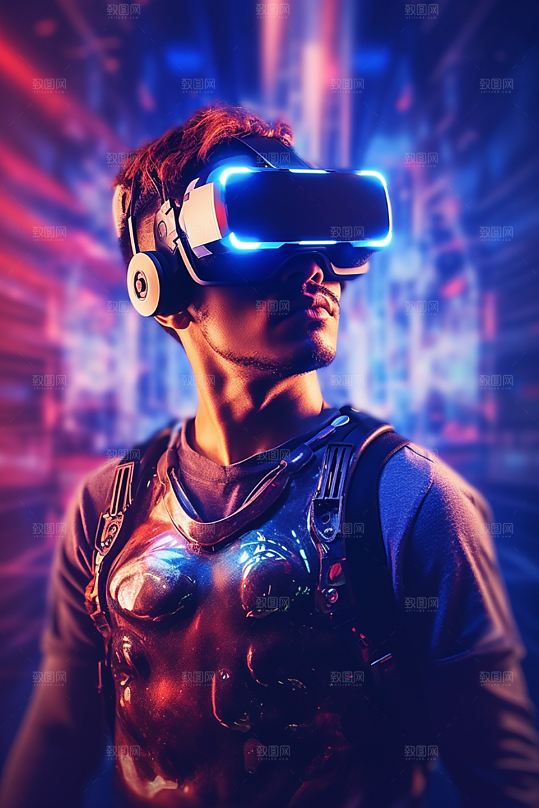 赛博VR眼镜信息技术赛博朋克素材