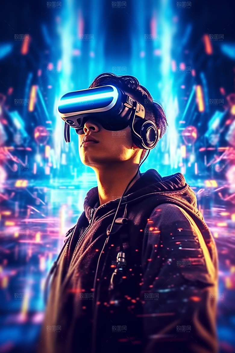 赛博VR眼镜未来光效素材