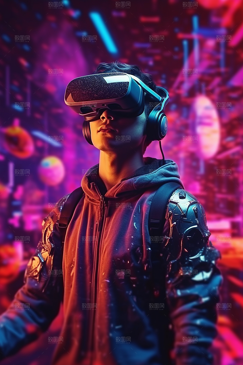 赛博VR眼镜科幻光效素材