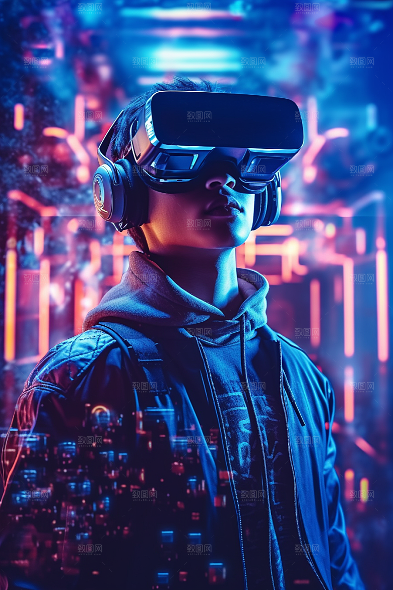 赛博VR眼镜赛博朋克未来素材