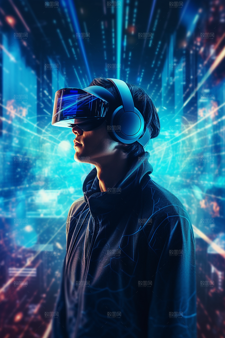 赛博VR眼镜赛博朋克光效素材
