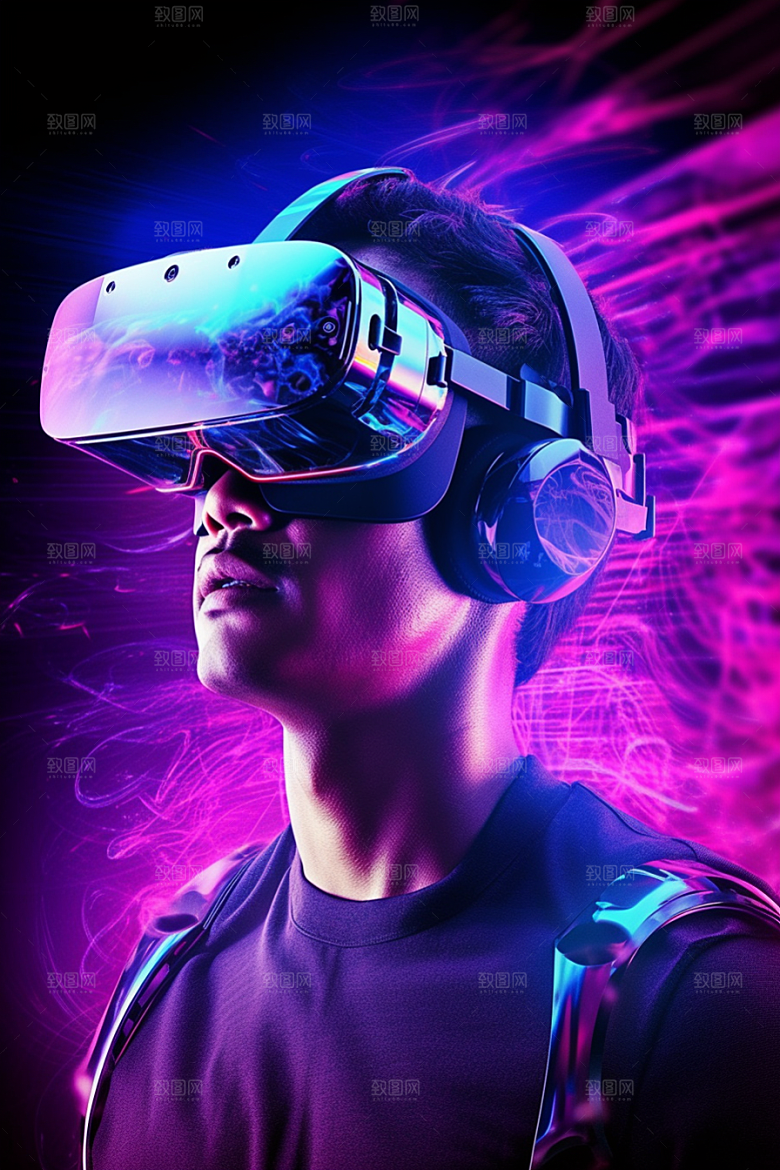 赛博VR眼镜信息技术夜之城素材