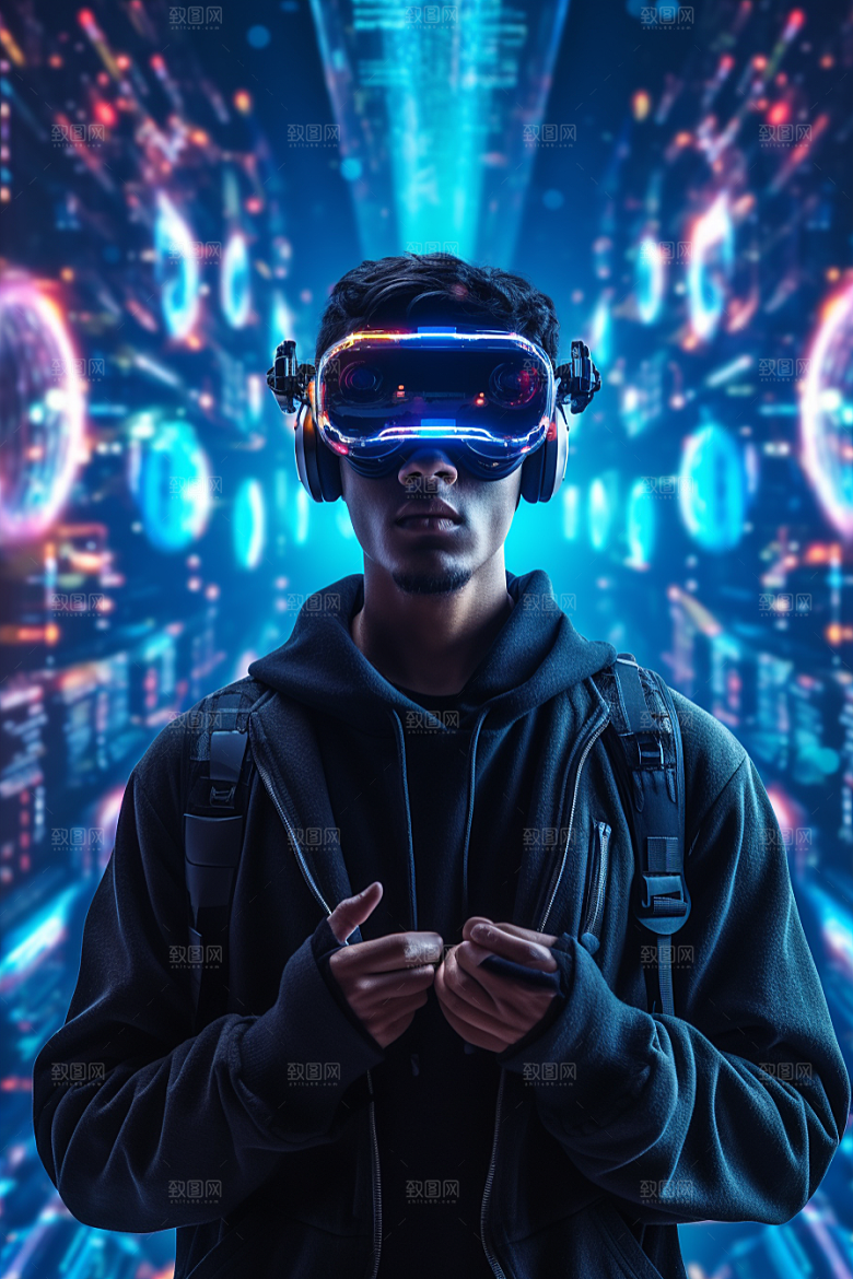 赛博VR眼镜高清夜之城素材