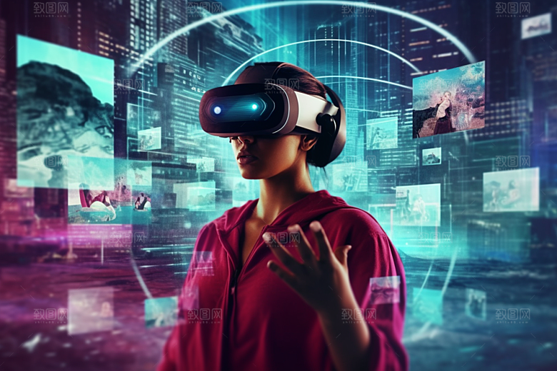赛博VR眼镜光效时尚素材
