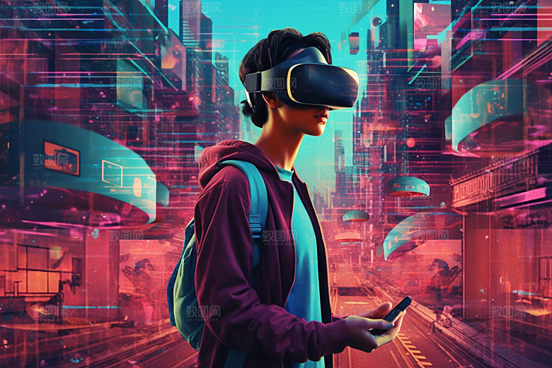 赛博VR眼镜头戴式眼镜赛博朋克素材