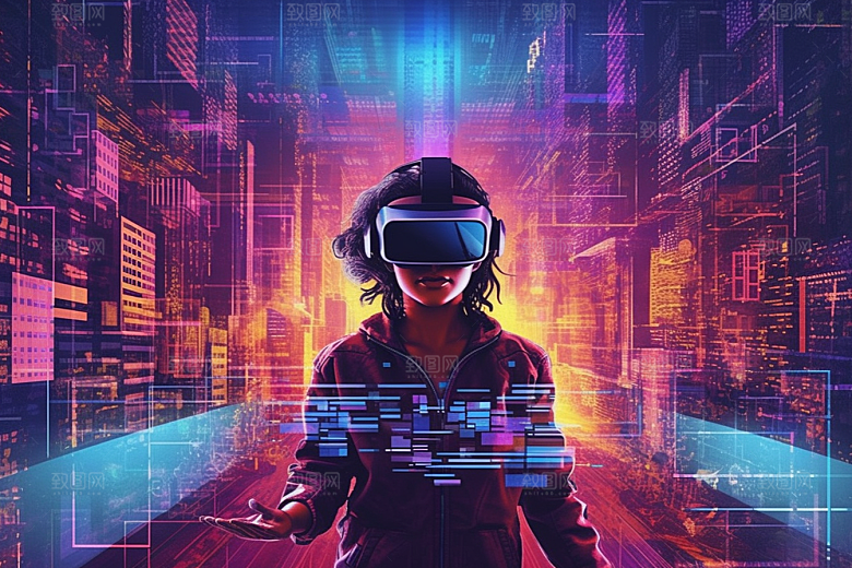 赛博VR眼镜未来光效素材