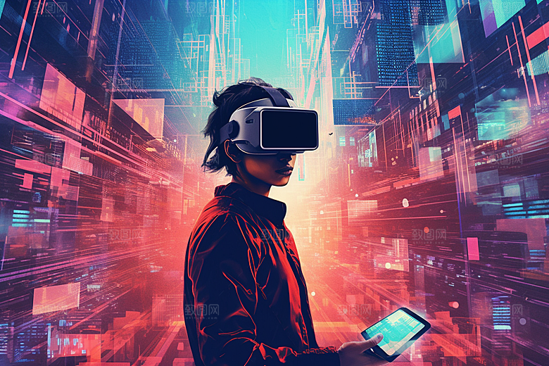 赛博VR眼镜夜之城科幻素材