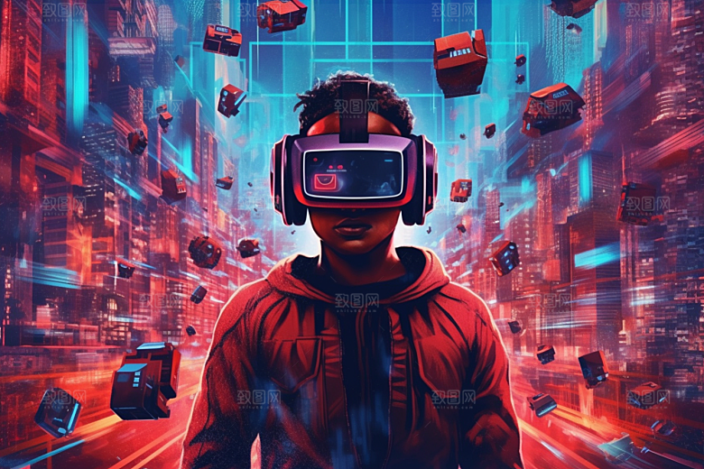 赛博VR眼镜科技时尚素材