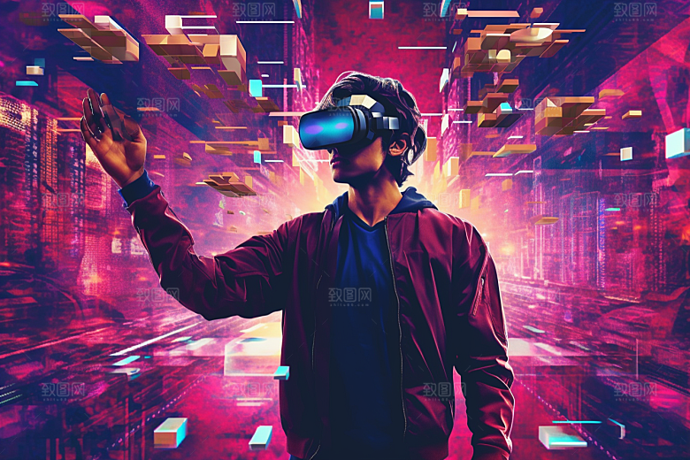 赛博VR眼镜信息技术科幻素材