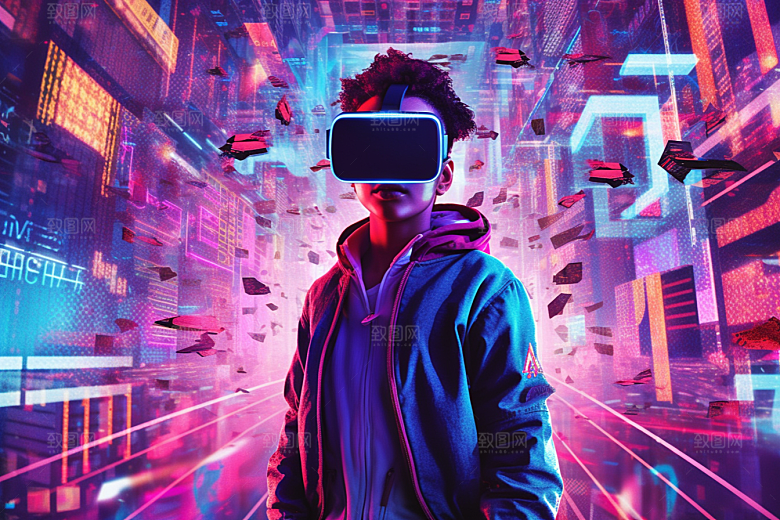 赛博VR眼镜光效赛博朋克素材