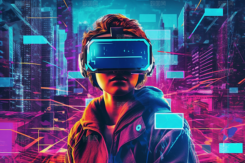 赛博VR眼镜信息技术高清素材