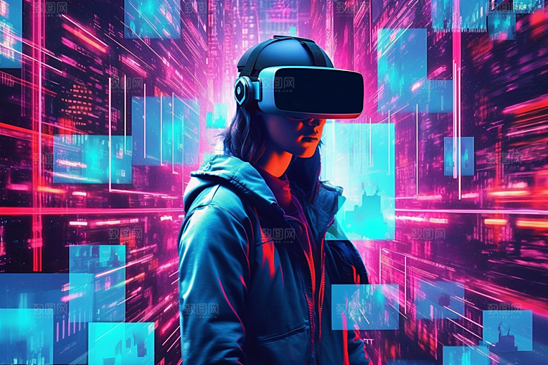 赛博VR眼镜科技未来素材