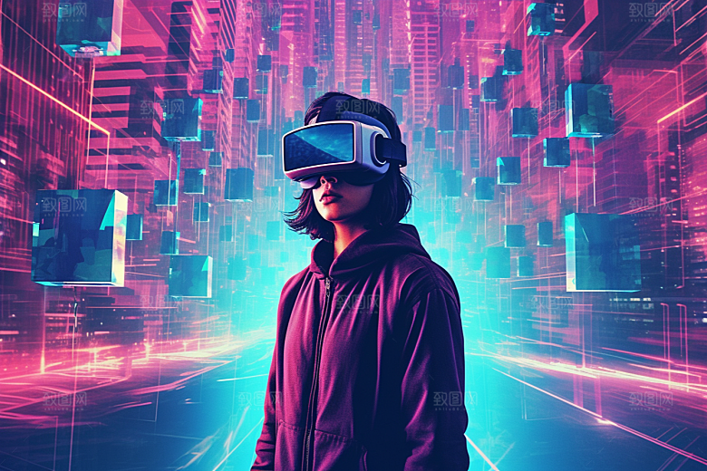 赛博VR眼镜科幻未来素材