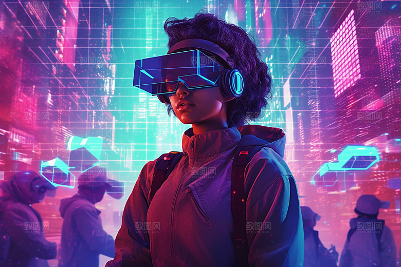 赛博VR眼镜科幻光效素材