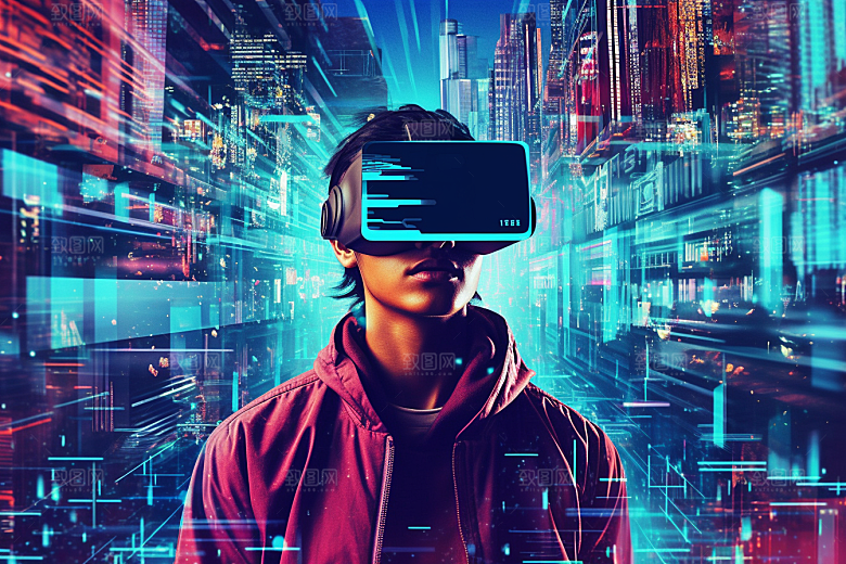 赛博VR眼镜高清夜之城素材