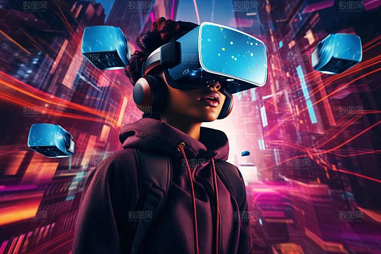 赛博VR眼镜未来赛博朋克素材