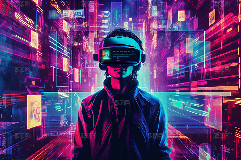 赛博VR眼镜夜之城电子设备素材