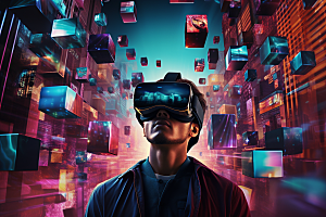 赛博VR眼镜电子设备未来素材