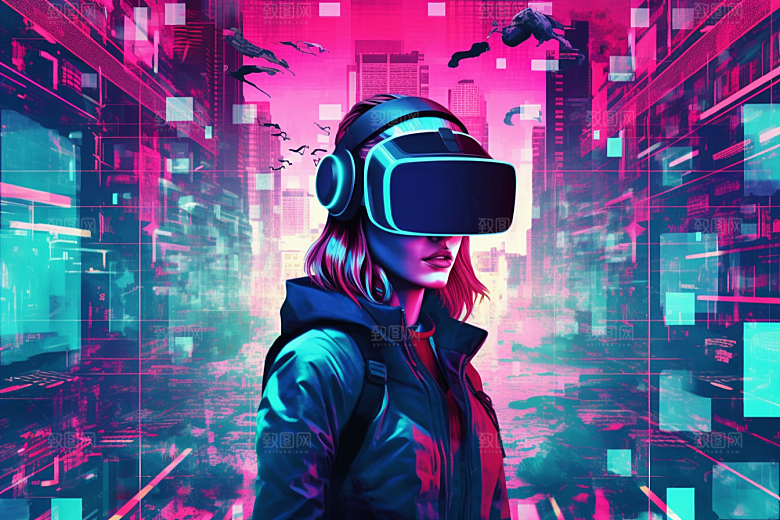 赛博VR眼镜赛博朋克时尚素材