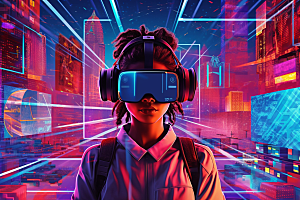 赛博VR眼镜夜之城高清素材