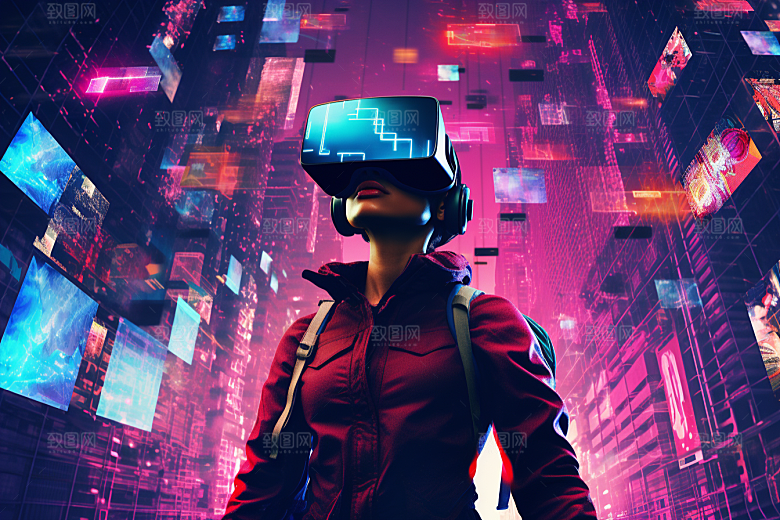 赛博VR眼镜未来科技素材