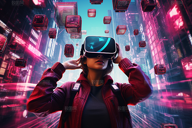 赛博VR眼镜未来赛博朋克素材