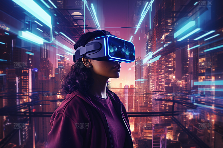 赛博VR眼镜电子设备光效素材