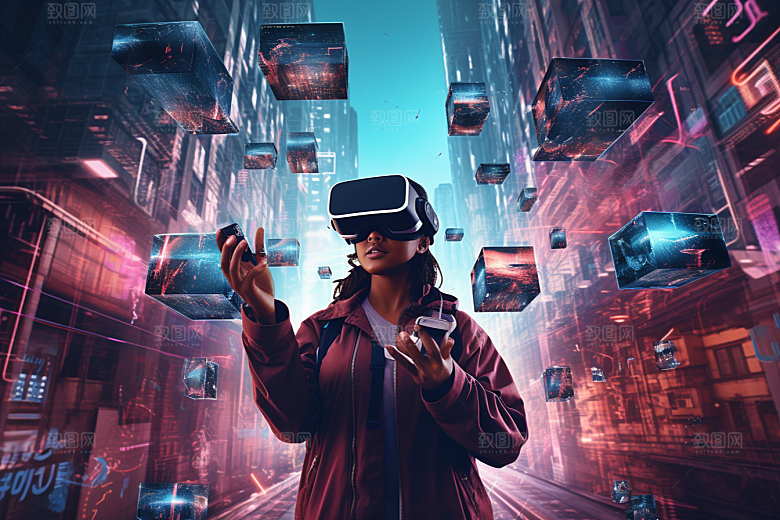 赛博VR眼镜电子设备时尚素材