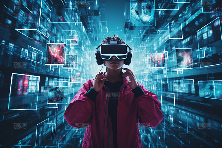 赛博VR眼镜科幻电子设备素材