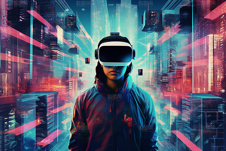 赛博VR眼镜夜之城赛博朋克素材