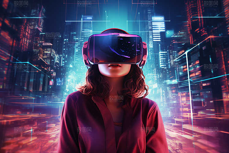 赛博VR眼镜信息技术高清素材