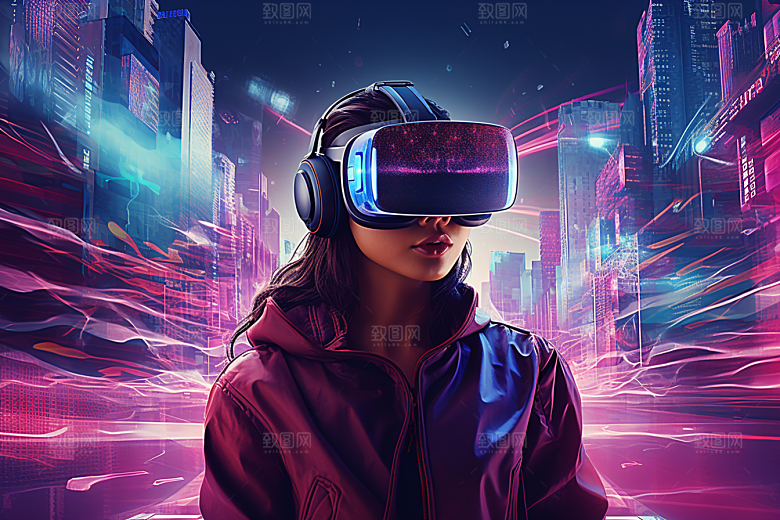 赛博VR眼镜未来科技素材